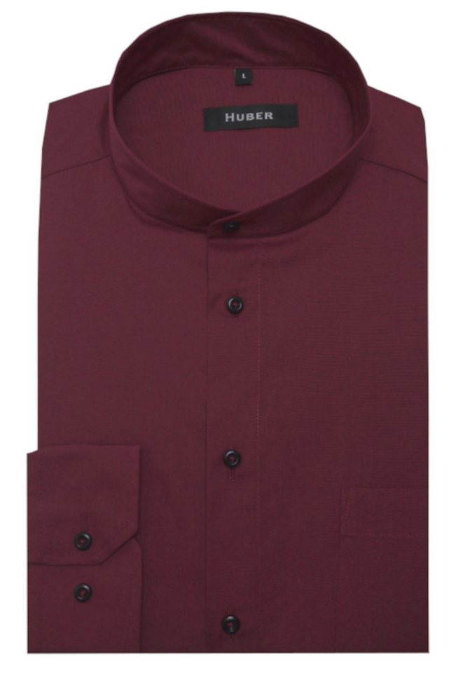 Huber Hemden Langarmhemd HU-0650 Stehkragen, Knopfleiste, RegularFit - gerader Schnitt, Made in EU von Huber Hemden