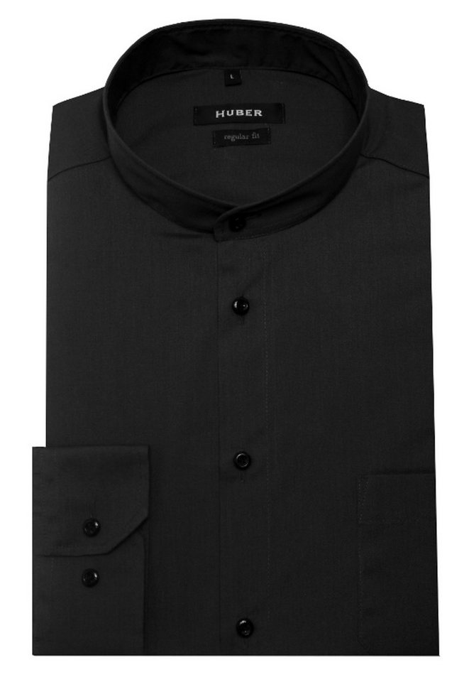 Huber Hemden Langarmhemd HU-0650 Stehkragen, Knopfleiste, RegularFit - gerader Schnitt, Made in EU von Huber Hemden