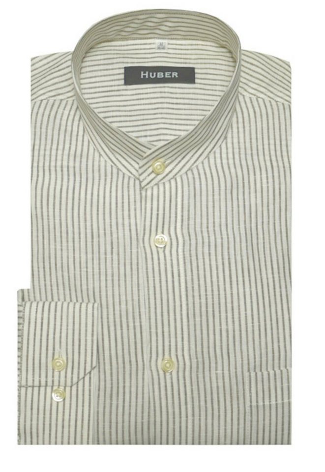 Huber Hemden Leinenhemd HU-0470 Stehkragen 100% Leinen feiner Stoff Regular-gerader Schnitt Made in EU von Huber Hemden