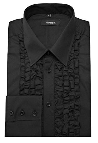 Huber Rüschenhemd schwarz Comfort Fit XL von Huber Hemden