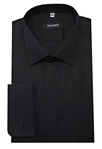 HUBER Smokinghemd Slim Fit schwarz XXL von HUBER