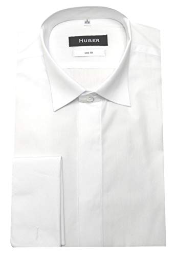 Huber Smokinghemd Slim Fit Weiss XXL von HUBER