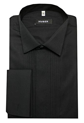 Huber Smokinghemd mit Biesen schwarz 4XL von Huber Hemden