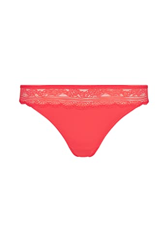 Huber Damen String Micro Lace Jenny Poppy Red Microfaser mit Spitze (DE/NL/SE/PL, Numerisch, 38, Regular, Regular) von Huber