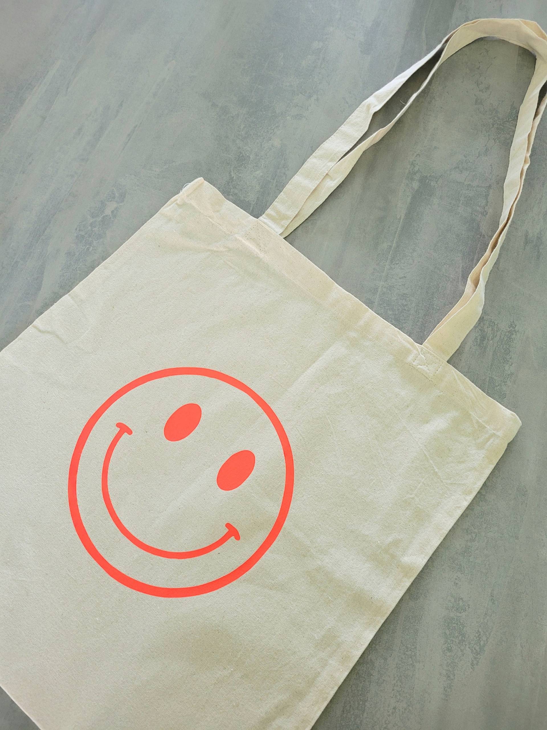Shopper Smiley/Baumwollbeutel Totebag von HubersLuzieHandcraft