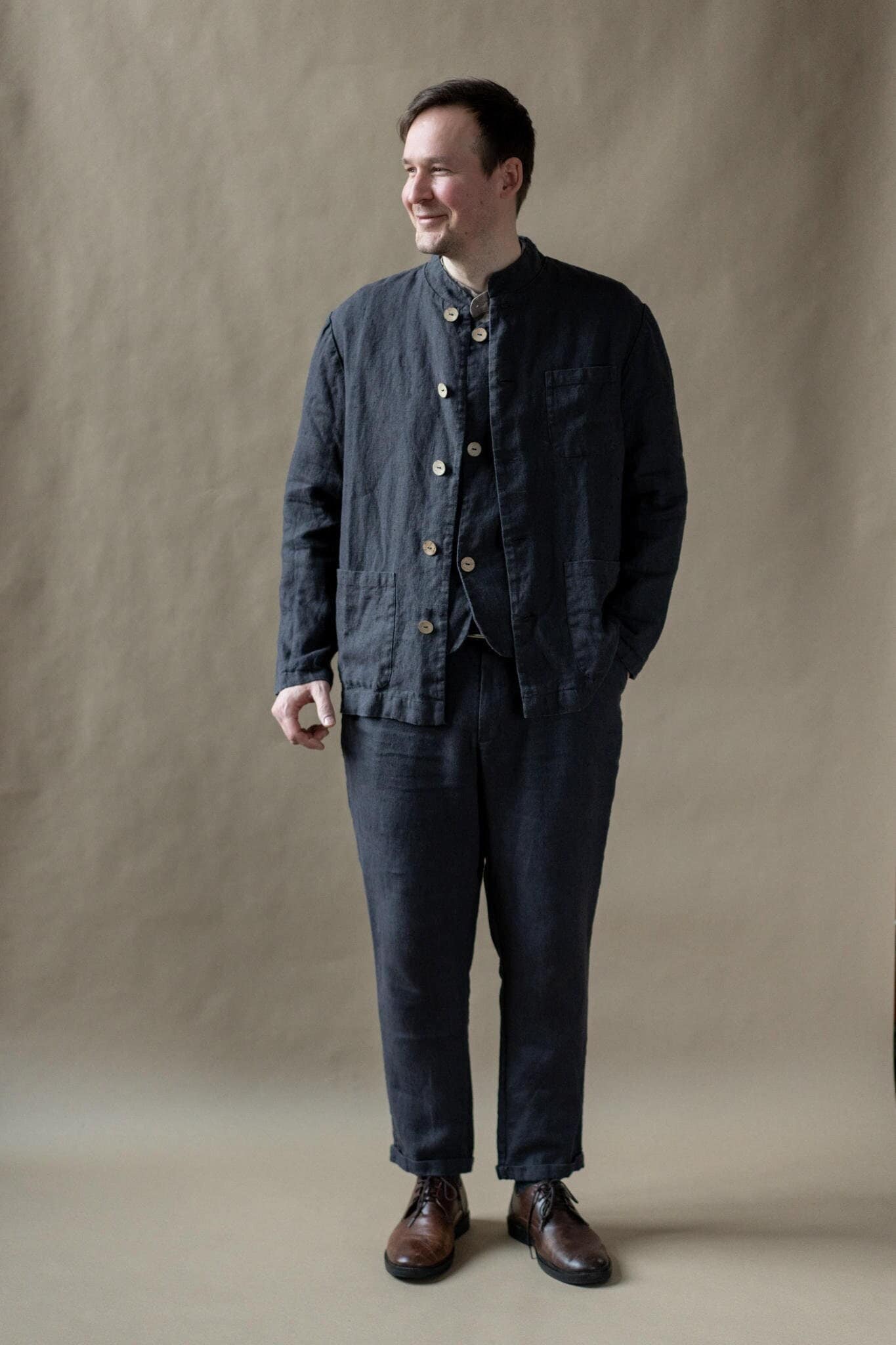 Warme Leinenjacke Für Männer Angus, Herrenjacke, Lässige Männer, Leinenmantel, Individueller Leinenblazer, Geschenk Ihn von HuberteditionsShop