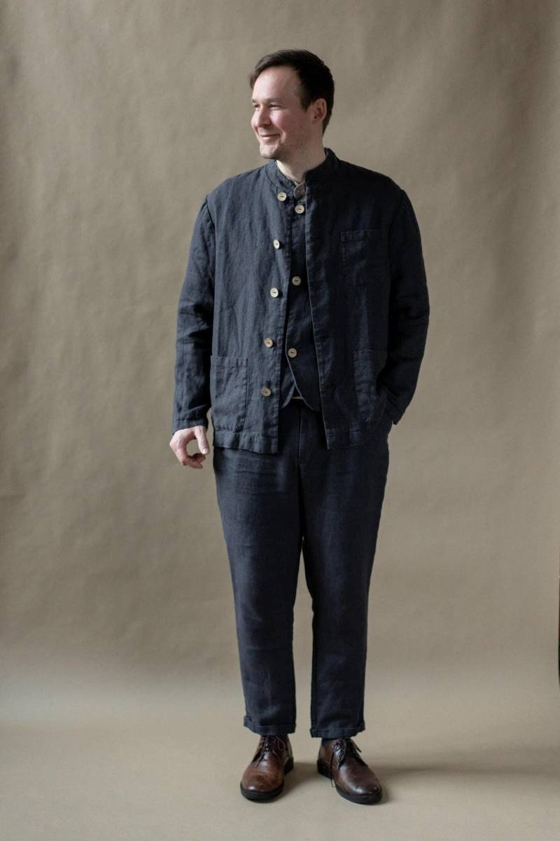 Warme Leinenjacke Für Männer Angus, Herrenjacke, Lässige Männer, Leinenmantel, Individueller Leinenblazer, Geschenk Ihn von HuberteditionsShop