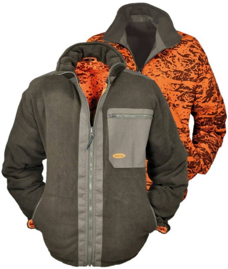 Hubertus® Hunting Outdoorjacke Wende-Fleecejacke Jagdjacke Winterjacke orange oliv warm von Oefele von Hubertus® Hunting
