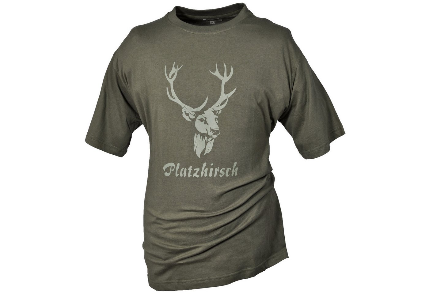 Hubertus® Hunting T-Shirt Jagd-T-Shirt Herren mit Motiv "Platzhirsch" Jagdbekleidung oliv grün von Hubertus® Hunting