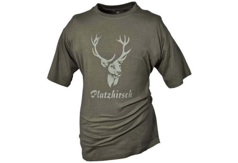 Hubertus® Hunting T-Shirt Jagd-T-Shirt Herren mit Motiv "Platzhirsch" Jagdbekleidung oliv grün von Hubertus® Hunting