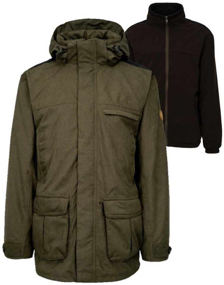 Hubertus® Hunting Winterjacke Ansitzjacke "3 in 1" Innenjacke Jagdjacke Thermojacke von Oefele Jagd mit abnehmbarer Kapuze von Hubertus® Hunting