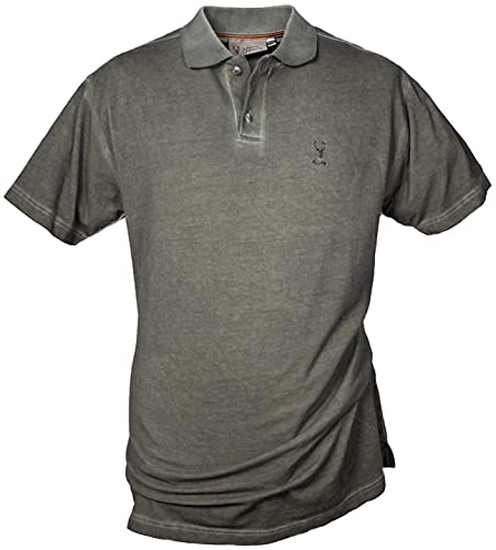 Hubertus® Polo-Shirt Washed Out Oliv/grün ausgewaschen Jagdshirt Outdoorshirt Poloshirt Herren Freizeitshirt mit Polokragen von Oefele (Oliv (Grün), L) von Hubertus