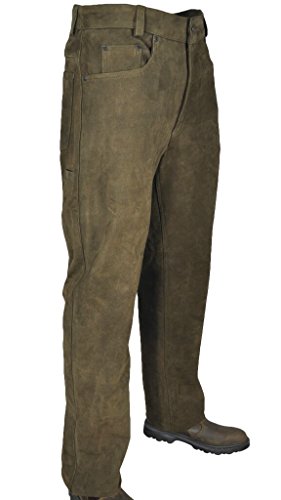 Hubertus 5 Pocket Jagd Lederhose Trapper 10451906 Oliv 315 Größe 56 von Hubertus