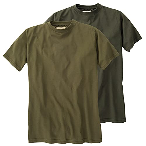 Hubertus Doppelpack T-Shirt Oliv/Schilf Übergröße, XL Größe:4XL von Hubertus