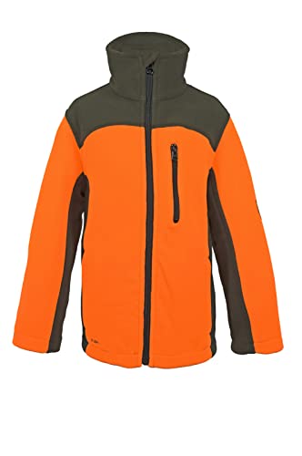 Hubertus Kinder Fleecejacke 2-Farbig Orange Oliv Freizeit Jagd Forst Waldkindergarten Jacke (140) von Hubertus