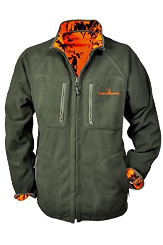 Hubertus Warn Wende Fleecejacke Pirsch 10523414 Oliv Orange 336 Größe 5XL von Hubertus