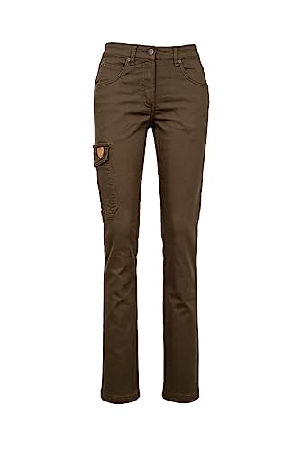 HUBERTUS Hunting Damen Comfort Stretch Jeans Braun mit Bein- und Messertasche (as3, Numeric, Numeric_46, Regular, Regular) von Hubertus