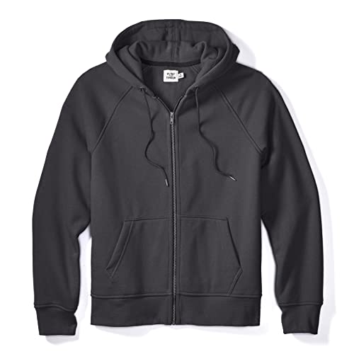 Huckberry 10-Jahre Kapuzenpullover mit durchgehendem Reißverschluss, Schwarz, Large von Huckberry