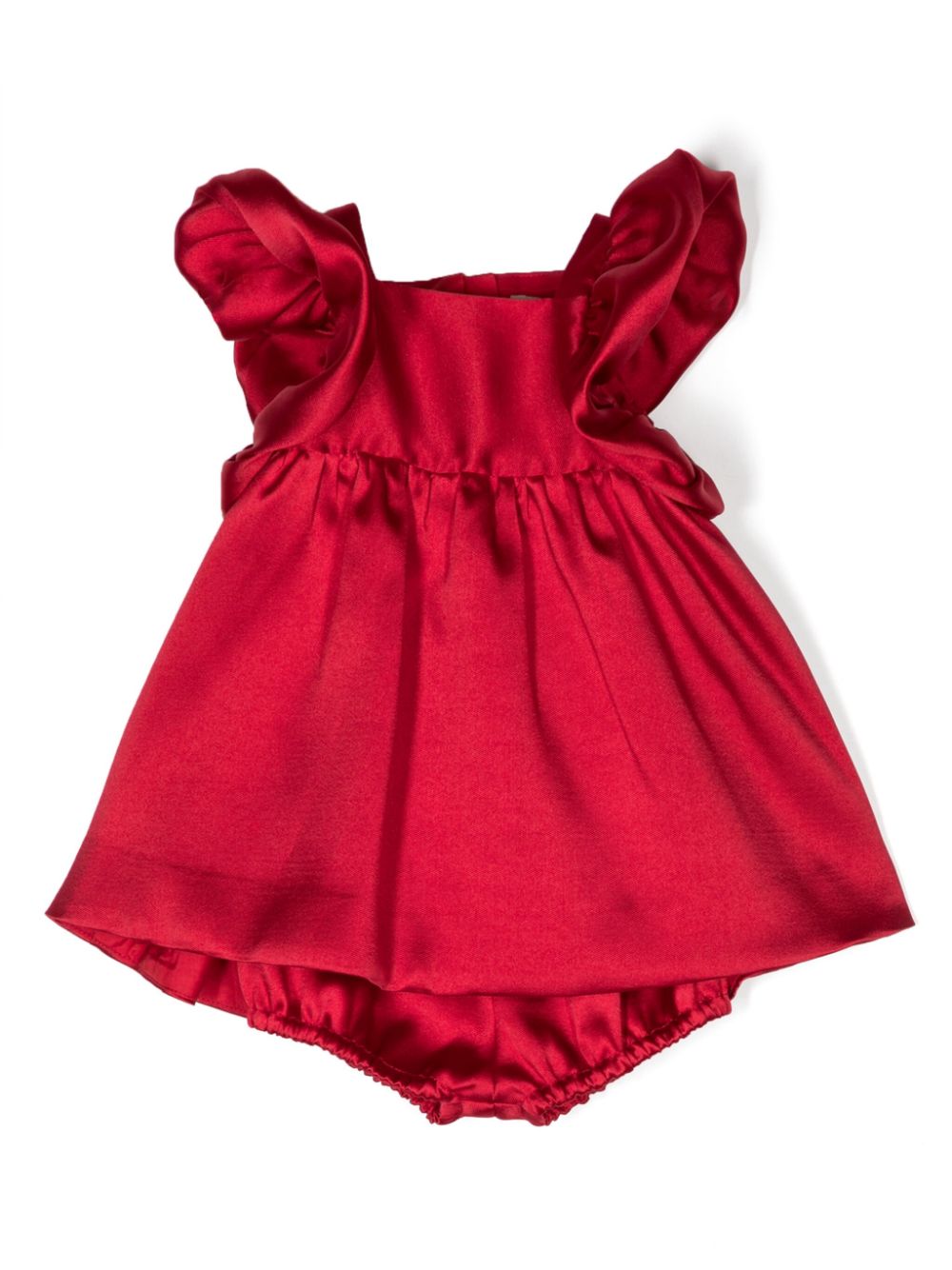 Hucklebones London Kleid aus Satin mit Flatterärmeln - Rot von Hucklebones London