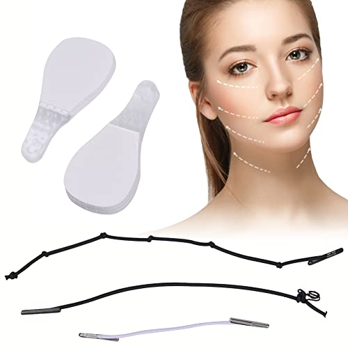 40 Stück Facelifting Aufkleber Face Lifting Tape Acelifting Aufkleber Unsichtbar Facelift Sticker, Lift Gesicht Aufkleber, Face Lifting Tape, Doppelkinn Aufkleber, Facelifting Klebeband, V Form Gesich von Hudhowks