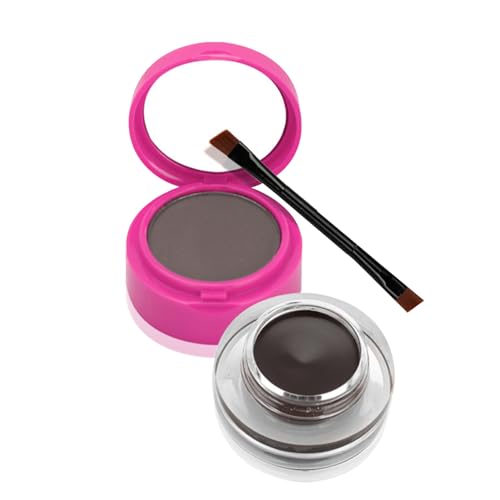 Augenbrauenpuder,2-in-1-Augenbrauen-Puder-Modellierset - Doppelkopf-wasserdichtes Augenbrauen-Make-up-Set, Augenbrauen-Kontur-Set für Mädchen und Frauen, Geburtstagsgeschenk Hudhowks von Hudhowks