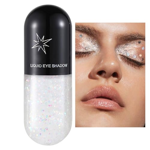 Flüssiger Glitzer-Lidschatten - Lidschatten-Make-up-Stick | Lidschattenstift, Augenaufheller, Highlighter, Rouge, wasserfest, hochpigmentiert, schnell trocknend Hudhowks von Hudhowks