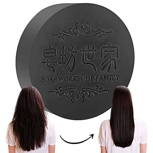 Haarverdunkelungs Shampoo soap Solid Multiflorum Shampoo Bar, stärkt das Haar Haarwachstums Haarreinigungs Feuchtigkeitscreme Männer und Frauen für die meisten Haartypen(2pcs) von Hudhowks