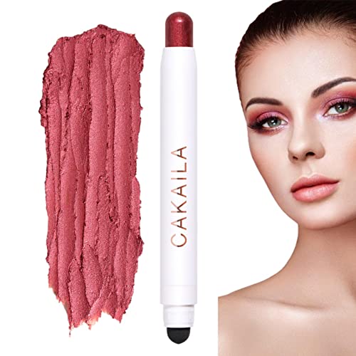 Lidschattenstifte Double-End Eyeshadow Pencil Brightener Stick Double-Stick Crayon Shine Matte Pearl Eye Highlighter Automatisch rotierendes Design für die Basiskonturierung von Smoky Eyes von Hudhowks