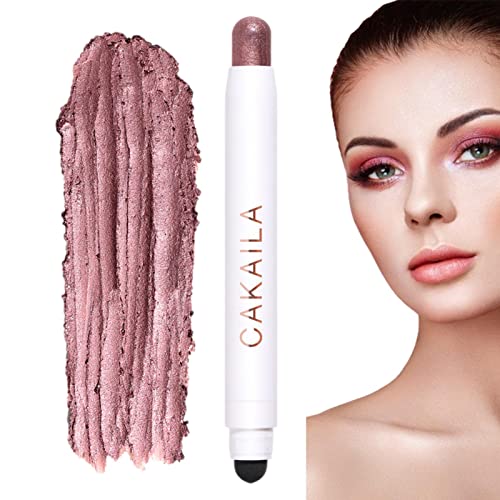 Lidschattenstifte Double-End Eyeshadow Pencil Brightener Stick Double-Stick Crayon Shine Matte Pearl Eye Highlighter Automatisch rotierendes Design für die Basiskonturierung von Smoky Eyes von Hudhowks