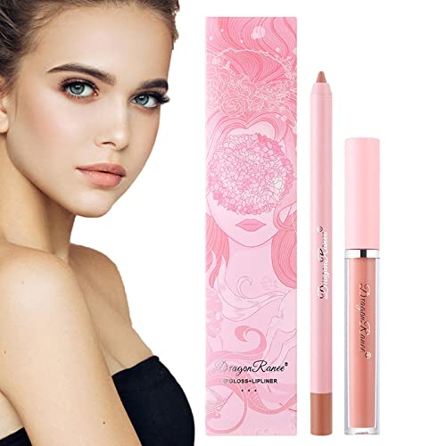 Lipliner-Stifte,e Lippenstifte - Doppelkopf-Make-up-Glanz-Flüssigkeitsstifte,Tragbarer 2-in-1-Color-Stay-Lippenstift, Lipliner-Stift-Lippenfüller für Frauen-Mädchen-Geschenke Hudhowks von Hudhowks