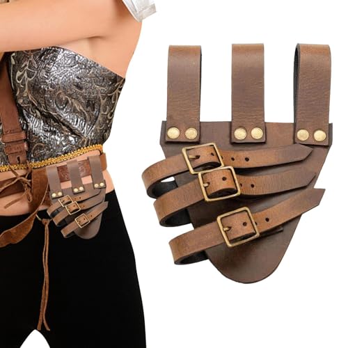 Scheidenhalter - Verstellbares Piratenholster Retro-Leder - Mittelalterlicher Ritter-Ledergürtel für alle Arten von Messern, Scheide, Scheidengürtel/Messerträger, Retro-Mittelalter-Holster Hudhowks von Hudhowks