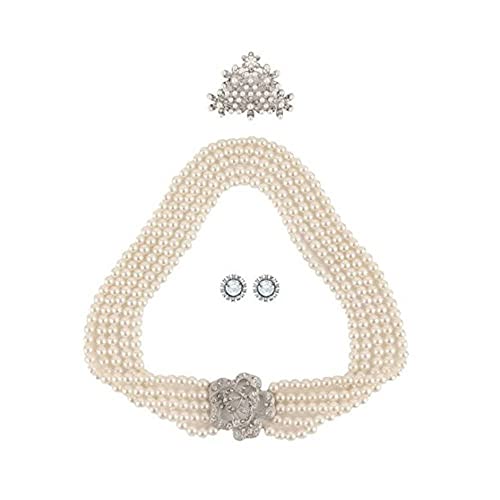 Hudiefly Utopiat Damen Schmuck Set – 3-teiliges Flapper Perlen-Set im Vintage-Stil Inspiriert von Audrey Hepburn | Brautschmuck 20er Jahre | Accessoire für Motto-Partys & Cosplay Hudiefly Utopiat Damen Schmuck Set – 3-teiliges Flapper Perlen-Set im Vintage-Stil Inspiriert von Audrey Hepburn | Brautschmuck 20er Jahre | Accessoire für Motto-Partys & Cosplay von Hudiefly