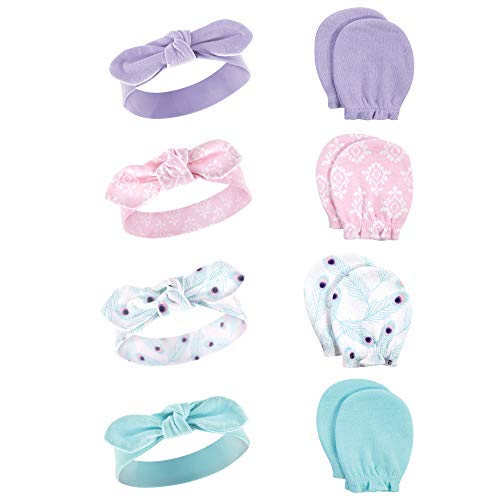 Hudson Baby Baby Mädchen Baumwolle Stirnband und Kratzhandschuh Set, Pfau, 0-6 Monate von Hudson baby