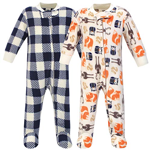 Hudson Baby Baby-Mädchen Unisex Fleece Sleep and Play, Forest 2-Pack, 0-3 Months (3m) Kleinkind-Schlafanzge, Wald, Monate von Hudson baby