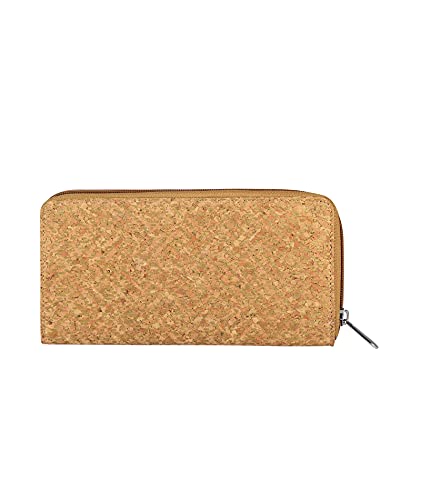 Hudson & James Damen Designer-Geldbörse aus Kork, vegan, RFID-blockierend, kompakt, Kartenhalter, Geldbörse, mehrere Karten, Clutch, Geldbörse mit Handyfach, Kork mit goldfarbenem Muster, M, von Hudson & James