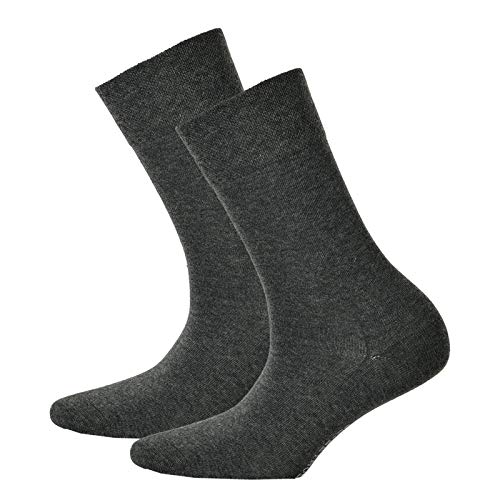 Hudson 2 Paar Damen Socken, Relax Cotton Strumpf, Komfortbund, uni (2x 1 Paar) (Grau (0550), 35-38 (2 Paar)) von Hudson