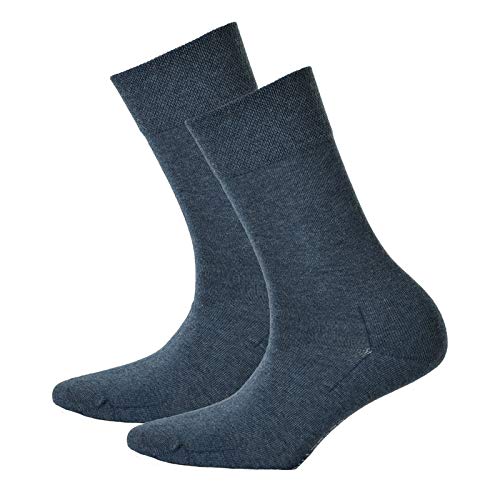 Hudson 2 Paar Damen Socken, Relax Cotton Strumpf, Komfortbund, uni (2x 1 Paar) (Marine Melange (0387), 35-38 (2 Paar)) von Hudson