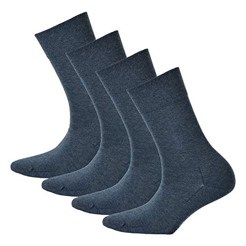 Hudson 4 Paar Damen Socken, Relax Cotton Strumpf, Komfortbund, uni (4x 1 Paar) (Marine Melange (0387), 35-38 (4 Paar)) von Hudson