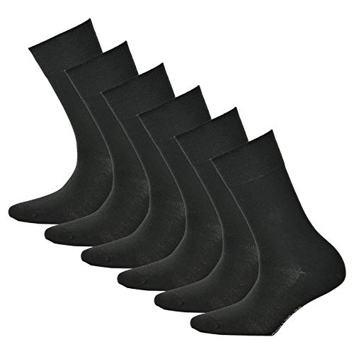 Hudson 6 Paar Damen Socken, Relax Cotton Strumpf, Komfortbund, uni (6x 1 Paar) (Schwarz (0005), 35-38 (6 Paar)) von Hudson