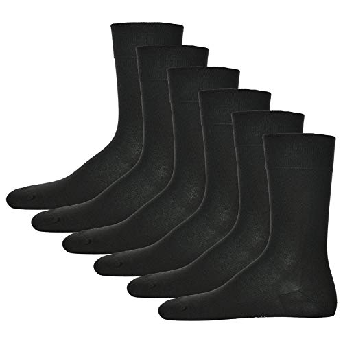 Hudson 6 Paar Herren Socken, Relax Cotton Strumpf, ohne Gummifäden (6x 1 Paar) (Schwarz (0005), 41-42 (6 Paar)) von Hudson