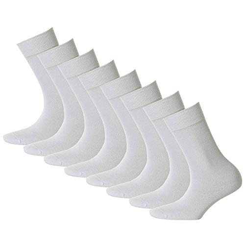 Hudson 8 Paar Damen Socken - Only, Strumpf, Komfortbund, Einfarbig (4x 2-Pack) (Weiss (0008), 39-42 (8 Paar)) von Hudson