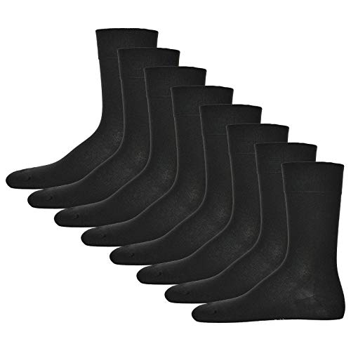 Hudson 8 Paar Herren Socken, Relax Cotton Strumpf, ohne Gummifäden (8x 1 Paar) (Schwarz (0005), 45-46 (8 Paar)) von Hudson