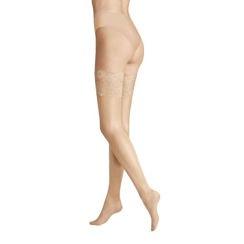 Hudson Damen Halterlose Strümpfe Glamour 20 Doppelsilikonstreifen 20 DEN Skin 0014 L von Hudson