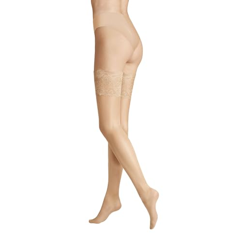 Hudson Damen Halterlose Strümpfe Glamour 20 Doppelsilikonstreifen 20 DEN Teint 0010 S von Hudson