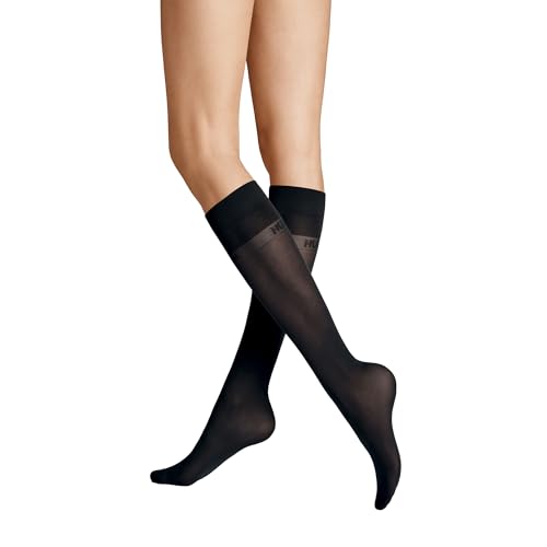 Hudson Damen Kniestrümpfe Micro 50 druckfreier Bund 50 DEN Black 0005 39-42 von Hudson