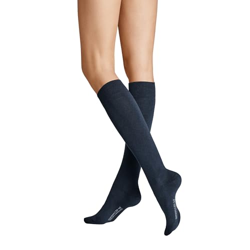 Hudson Damen Kniestrümpfe Relax Woolmix Clima druckfreier Bund Marine 0337 35-38 von Hudson