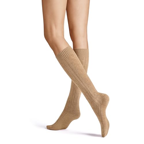 Hudson Damen Kniestrümpfe Winter Plait rutschfest Beigemel. 0723 39-42 von Hudson