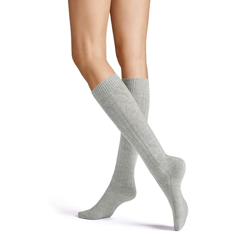 Hudson Damen Kniestrümpfe Winter Plait rutschfest Silber 0502 35-38 von Hudson