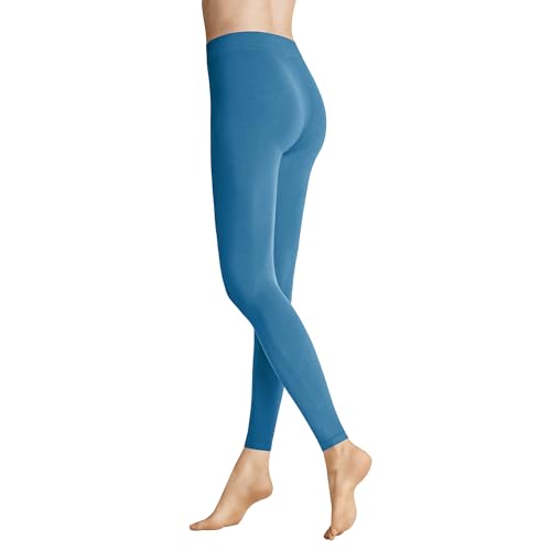 Hudson Damen Leggings Seamless Rollrand 90 DEN Steel Blue XS-S von Hudson