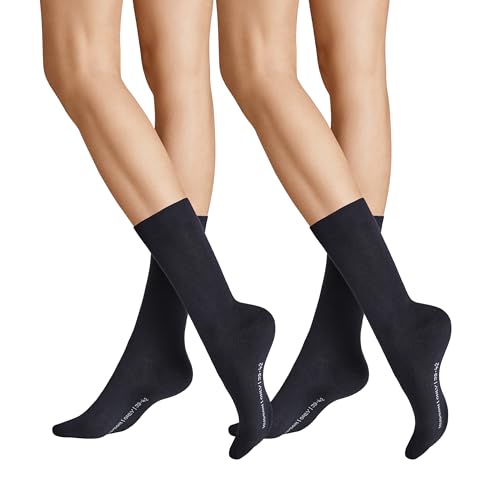 Hudson Damen Only 2-Pack druckfreier Bund Strick Socken, Marine 0337, 35/38 (2er Pack) von Hudson